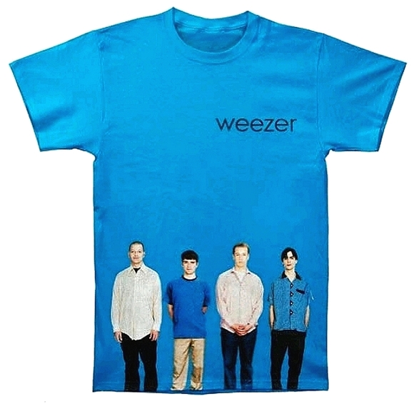Weezer Blue Album Premium Slimfit Turquoise Shirt - Picture 3 of 3